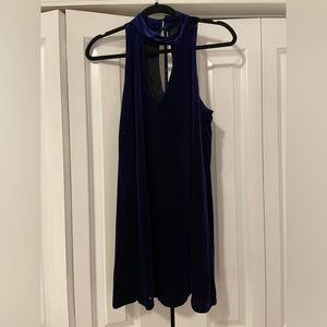 Blue velvet DO+BE mini dress